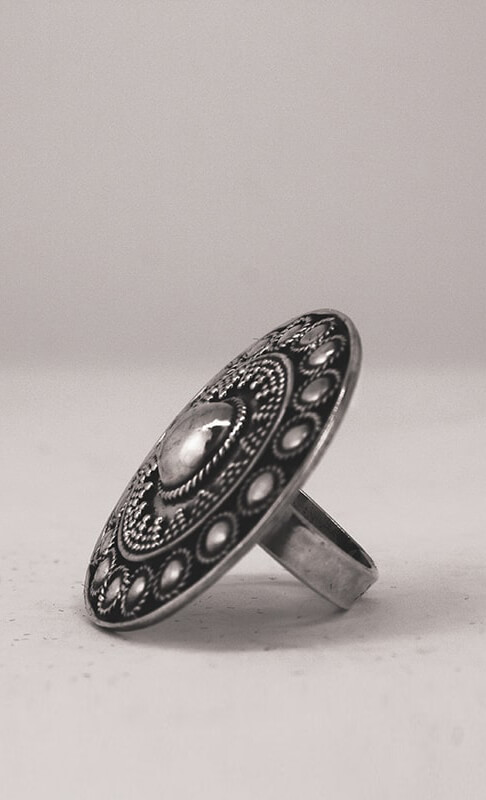 Silver Tribal Ring Dots