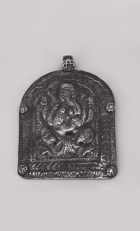 Silver Tribal Pendant Ganesh